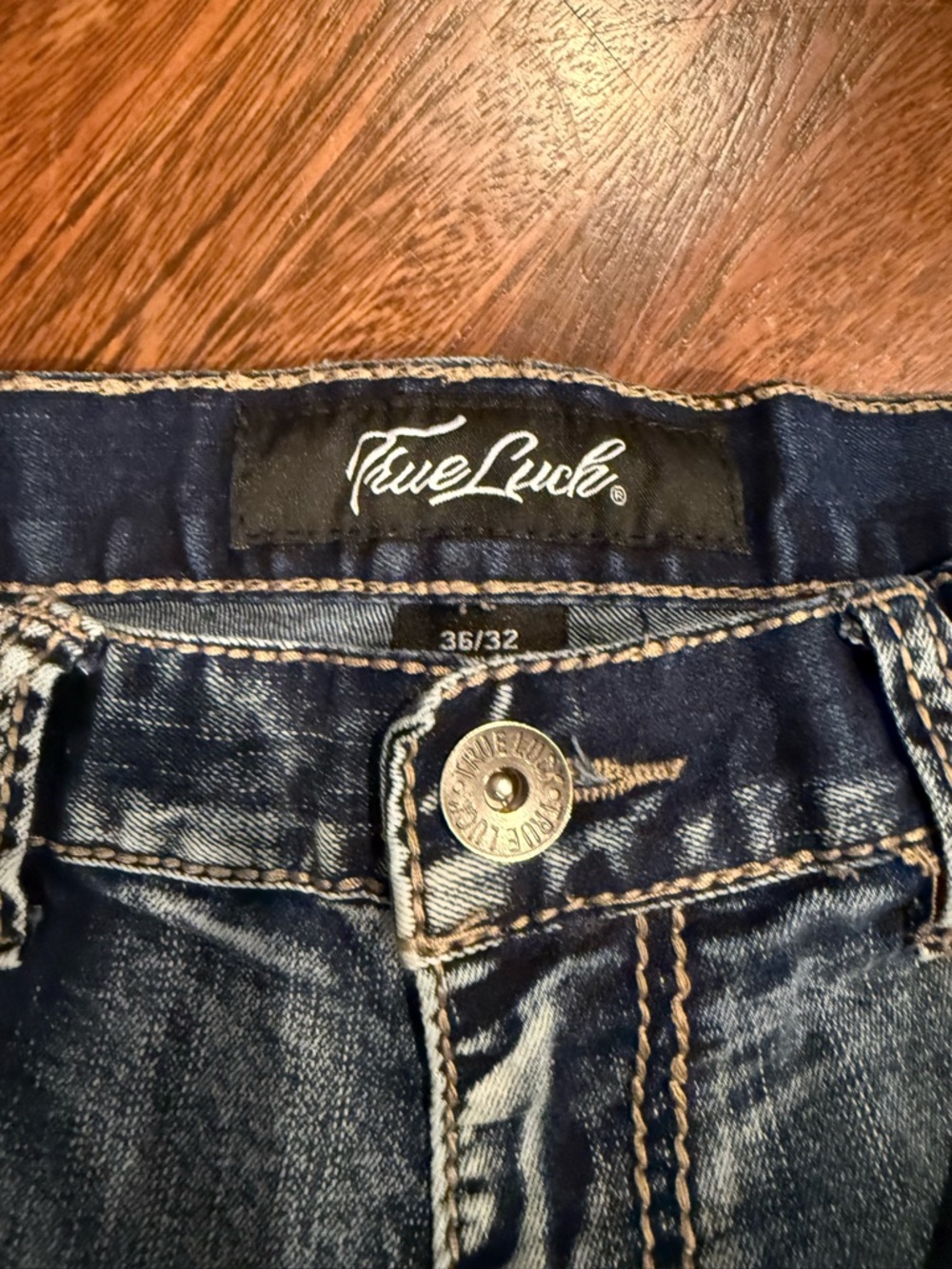 Mens Straight Jeans in Dark Blue - 36/32